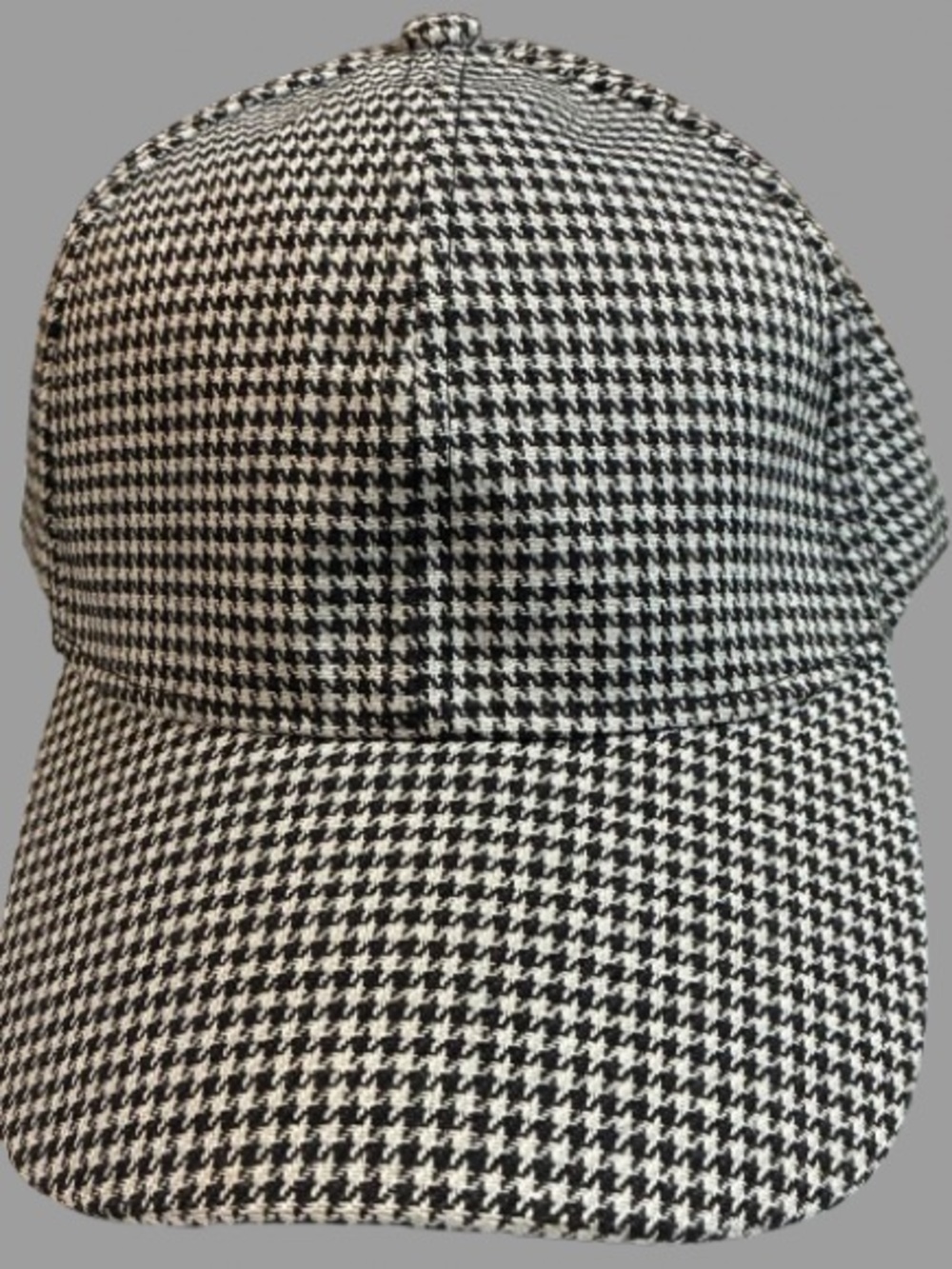 Houndstooth Baseball Cap - Black & White